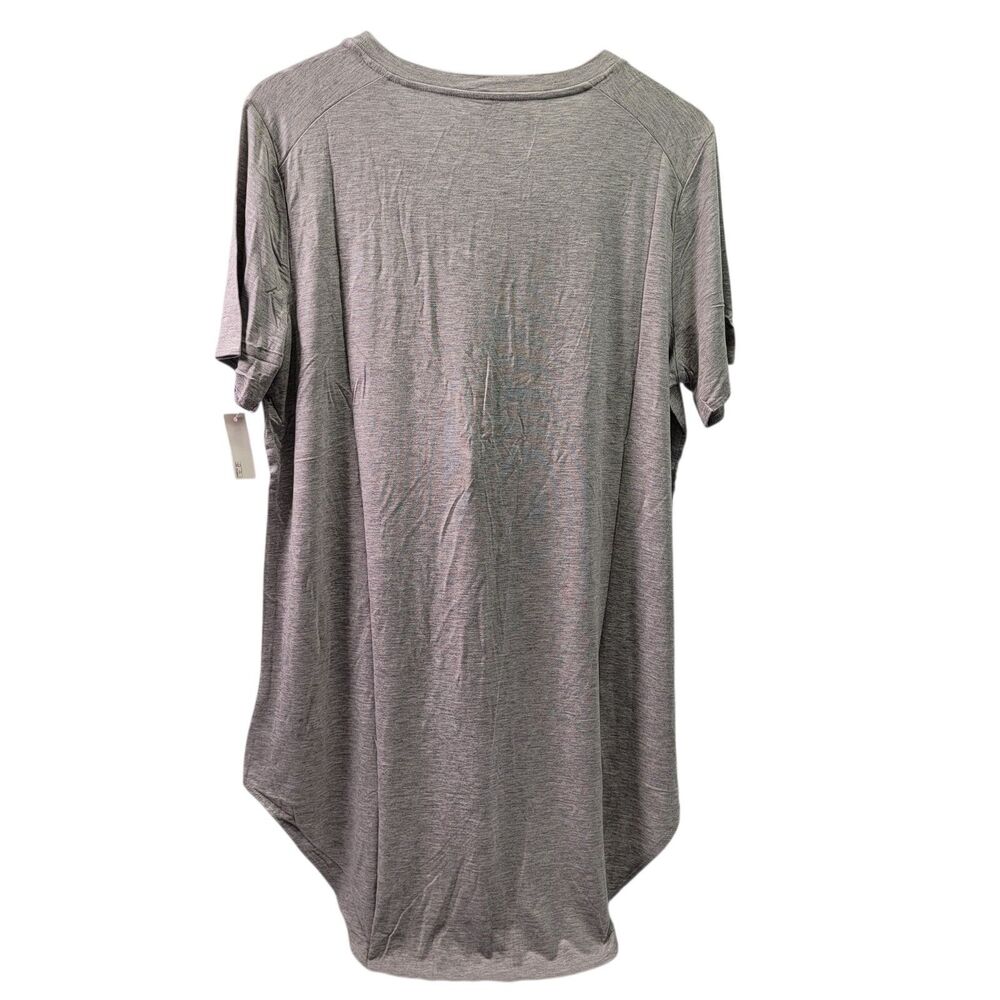 Daily Ritual Women's Gray Short Sleeve Hi Lo Long T-Shirt Size X-Large - Picture 2 of 9